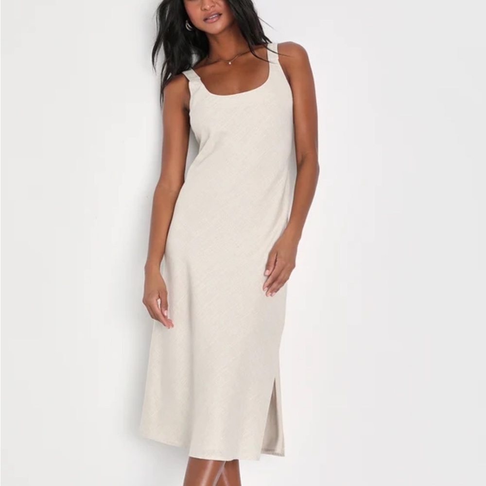 Lulu's Cream Midi Dress - Picture 7 of 7